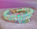 - Dainty Ethiopian Opal Sphere Bracelet in Gold Filled