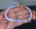 - Solid Gold 14K Gemstone Beaded Bracelet with a Charm - your choice of bracelet