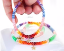 - Solid Gold 14K Multi Opal Beaded Necklace: Mexican Fire Opal, Pink Opal, Blue Opal with a Diamond Starfish Charm