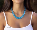 Solid Gold 14K Santa Maria Aquamarine Necklace, Statement Gemstone Jewelry