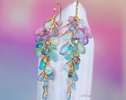 - Pastel Gemstone Cluster Earrings with Ethiopian Opals