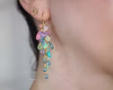 - Pastel Gemstone Cluster Earrings with Ethiopian Opals