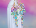 - Pastel Gemstone Cluster Earrings with Ethiopian Opals