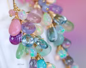 - Pastel Gemstone Cluster Earrings with Ethiopian Opals