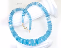 - Solid Gold 14K Santa Maria Aquamarine Necklace, Statement Gemstone Jewelry
