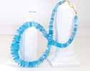 - Solid Gold 14K Santa Maria Aquamarine Necklace, Statement Gemstone Jewelry