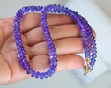 - Solid Gold 14K Tanzanite Necklace, Beaded Precious Stone Necklace