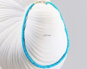 14K Solid Gold Arizona Turquoise Beaded Necklace