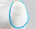 14K Solid Gold Arizona Turquoise Beaded Necklace