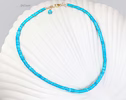14K Solid Gold Arizona Turquoise Beaded Necklace