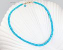 14K Solid Gold Arizona Turquoise Beaded Necklace