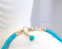 14K Solid Gold Arizona Turquoise Beaded Necklace
