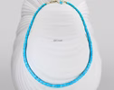 14K Solid Gold Arizona Turquoise Beaded Necklace