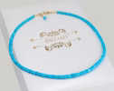 14K Solid Gold Arizona Turquoise Beaded Necklace