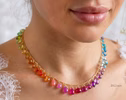 Colorful Multi Gemstone Necklace in a Rainbow Color Palette