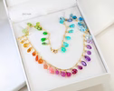 Colorful Multi Gemstone Necklace in a Rainbow Color Palette