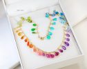 Colorful Multi Gemstone Necklace in a Rainbow Color Palette