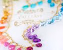Colorful Multi Gemstone Necklace in a Rainbow Color Palette