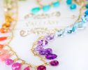 Colorful Multi Gemstone Necklace in a Rainbow Color Palette