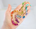 Colorful Multi Gemstone Necklace in a Rainbow Color Palette