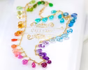 Colorful Multi Gemstone Necklace in a Rainbow Color Palette