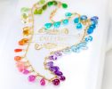 Colorful Multi Gemstone Necklace in a Rainbow Color Palette