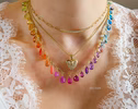 Colorful Multi Gemstone Necklace in a Rainbow Color Palette