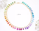 Colorful Multi Gemstone Necklace in a Rainbow Color Palette