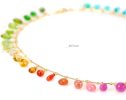 Colorful Multi Gemstone Necklace in a Rainbow Color Palette