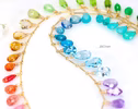 Colorful Multi Gemstone Necklace in a Rainbow Color Palette