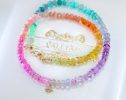 Solid Gold 14K Multi Gemstone Pastel Rainbow Beaded Necklace with a North Star Charm