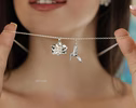 Colibri Sterling Silver Pendant on a Chain, Sculptural Hummingbird Charm
