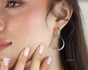 Double Hoop Earrings In Sterling Silver, Sculptural Dangle Earrings