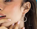 Double Hoop Earrings In Sterling Silver, Sculptural Dangle Earrings