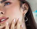 Double Hoop Earrings In Sterling Silver, Sculptural Dangle Earrings