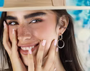 Double Hoop Earrings In Sterling Silver, Sculptural Dangle Earrings