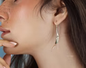 Hand-Sculpted Heart Earrings with Amethyst Hearts in Sterling Silver