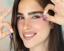 Hand-Sculpted Heart Earrings with Amethyst Hearts in Sterling Silver