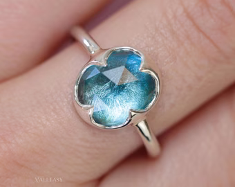 London Blue Topaz Ring in Sterling Silver, Alternative Engagement Ring