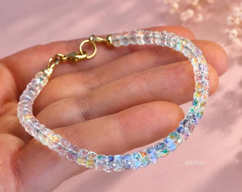 Madagascar Rainbow Moonstone Bracelet in Gold Filled or Silver