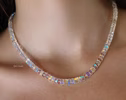 Madagascar Rainbow Moonstone Necklace in Gold Filled or Silver