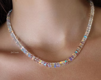 Madagascar Rainbow Moonstone Necklace in Gold Filled or Silver