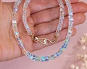 Madagascar Rainbow Moonstone Necklace in Gold Filled or Silver