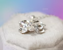 Orchid Flower Sterling Silver Pendant on a Chain, Sculptural Floral Charm