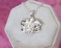 Orchid Flower Sterling Silver Pendant on a Chain, Sculptural Floral Charm