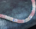 Pastel Moonstone Necklace with Rainbow Moonstone, Beaded Necklace with Aquamarine Morganite in Gold Filled