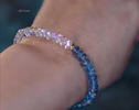Santa Maria Aquamarine and Rainbow Moonstone Bracelet, Moonstone and Aquamarine Beaded Bracelet in Gold Filled