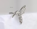 Sculptural Hummingbird Ring, Colibri Ring in Sterling Silver