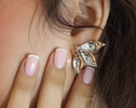 Sculptural Leaf Earrings, Floral Stud Earrings in Sterling Silver