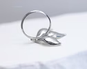 Sculptural Leaf Ring, Botanical Statement Ring in Sterling Silver